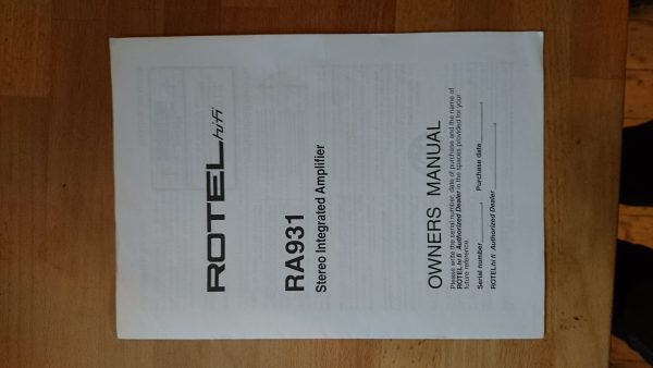 Rotel RA-931 – Bild 2