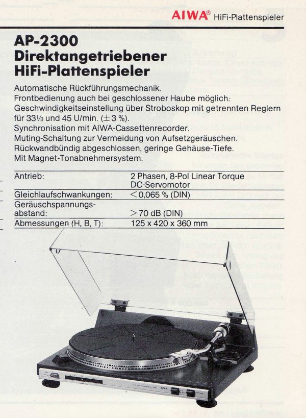 Aiwa AP-2300 – Bild 2