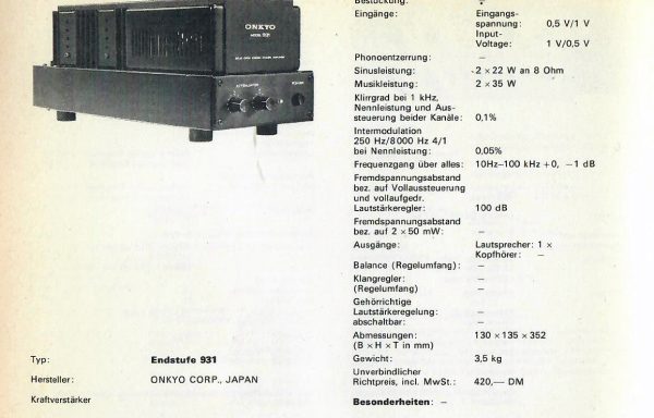 Onkyo Integra Model 931 – Bild 6